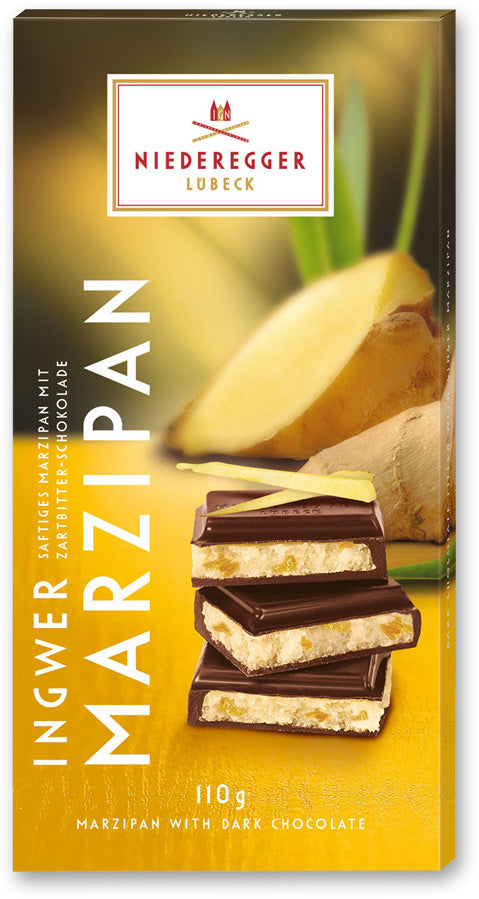 110g Marzipan Chocolate Bar Ginger Dk