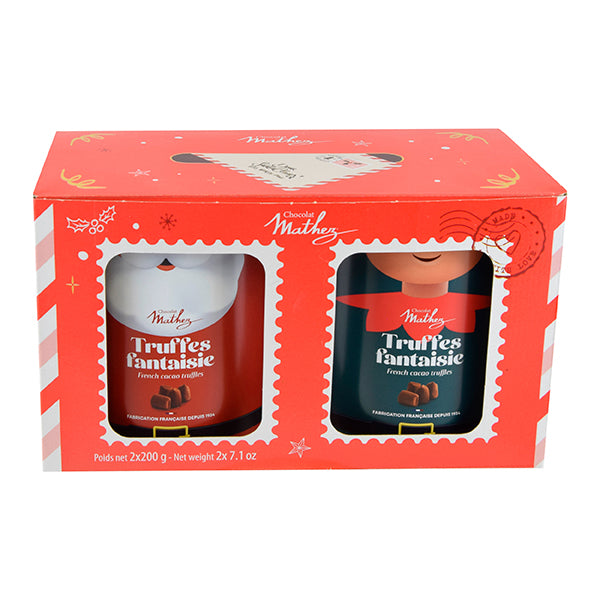 2x200g Truffles Natural Santa Tin & Hazelnut Nutcracker Tin