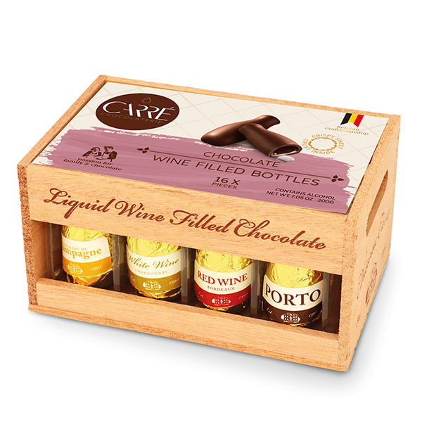 200g/16 Chateau Filled Chocolate in Wood Crate