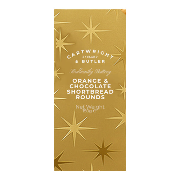 150g Chocolate & Orange Shortbread Rounds in Carton