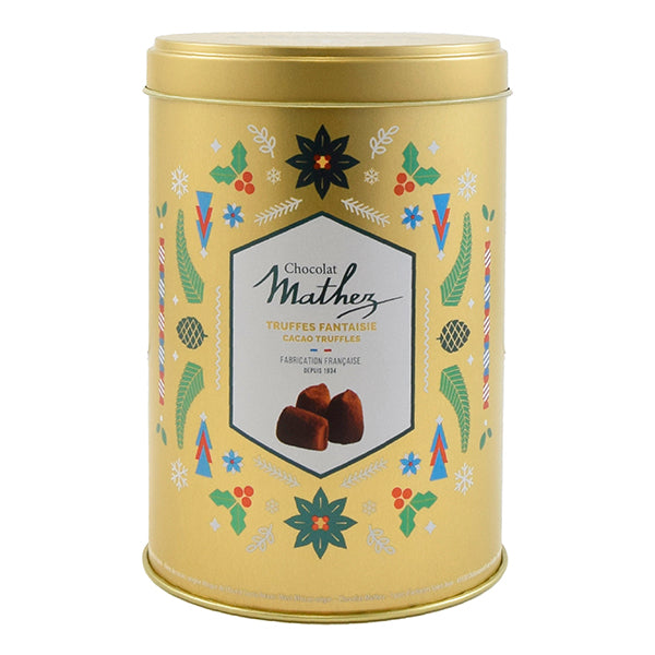 500g Truffles Natural Christmas Gold Tin