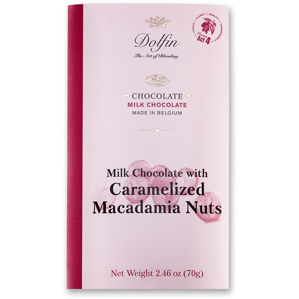 70g Milk Chocolate Bar w. Caramelized Macadamia Nuts 37%