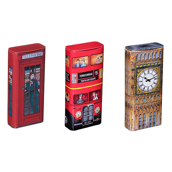 36x25g Great London Mints Bus/Big Ben/Phone Box 3 Asstd