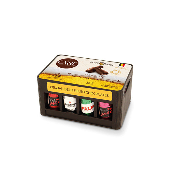 175g/14 Belgian Beer Filled Chocolate in Black Crate
