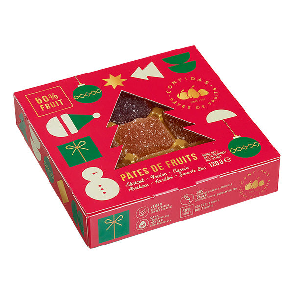 120g Fruit Jelly Squares 60% 3 Asstd Xmas Box