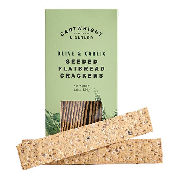 130g Seeded Flatbread Crackers Olive & Garlic