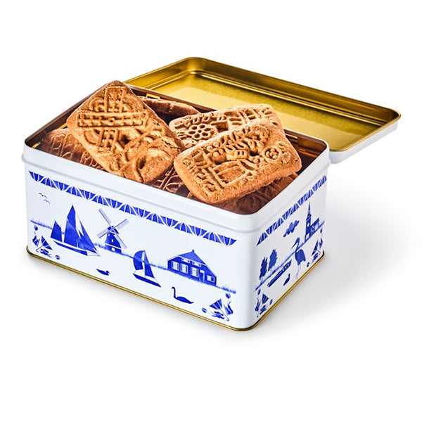 450gm Delft Blue Tin w. Speculaas