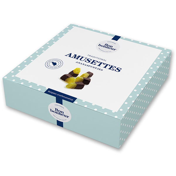 200g Amusette Pineapple Jellies w. Chocolate Dk
