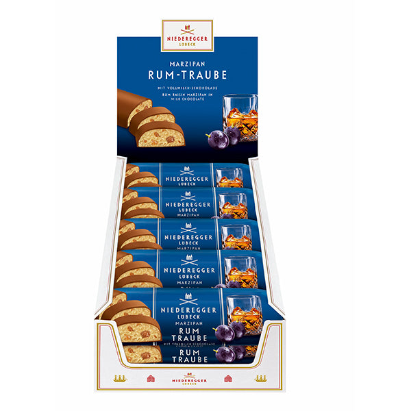 15x125g Marzipan Logs Rum & Raisin Mk