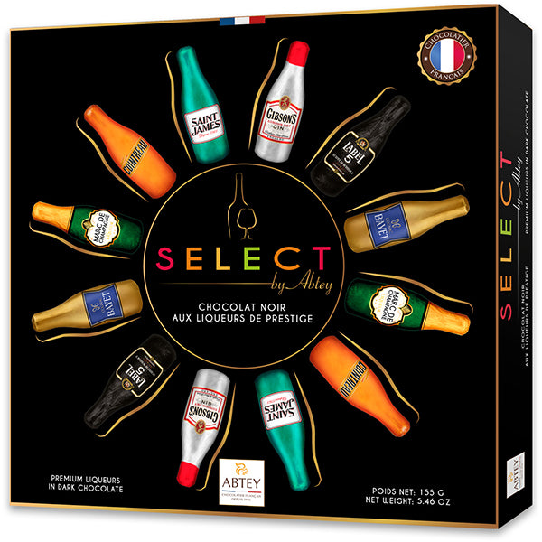 155g/12 Luxury Select by Abtey Assortment Liqueur Bottles Box Dk