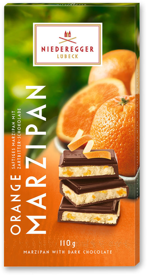 110g Marzipan Chocolate Bar Orange Dk