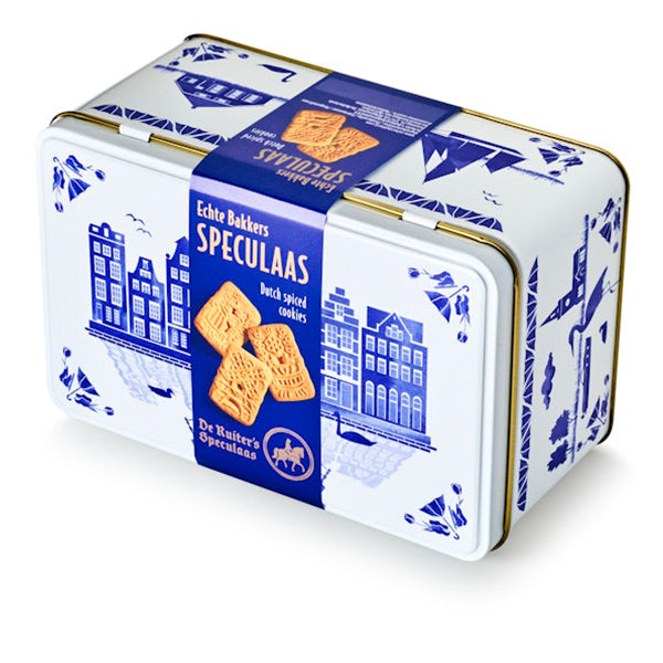 450gm Delft Blue Tin w. Speculaas