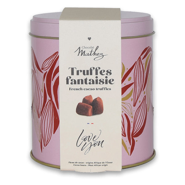 250g Truffles Fantaisie Raspberry Macaron Pink Tin