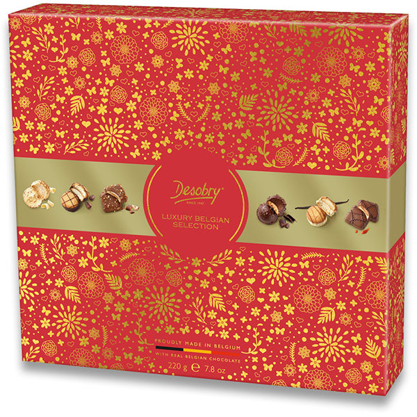 220g Belgian Biscuits Assmnt Red & Gold