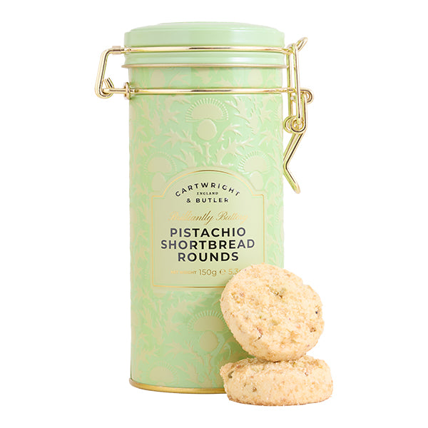 150g Pistachio Shortbread Rounds in Tin