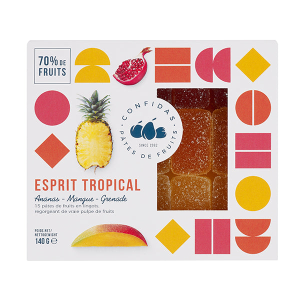140g Fruit Jellies Tropical 70% 3 Asstd