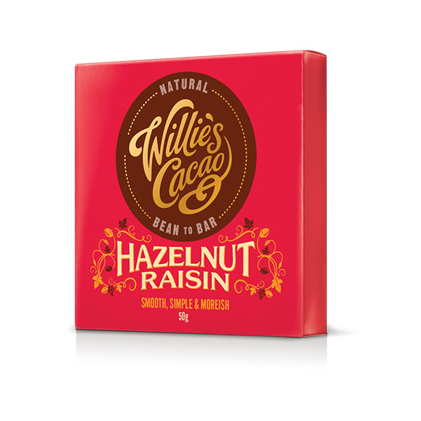 12x50g Bar Peruvian Hazelnut & Raisin Dk 70%