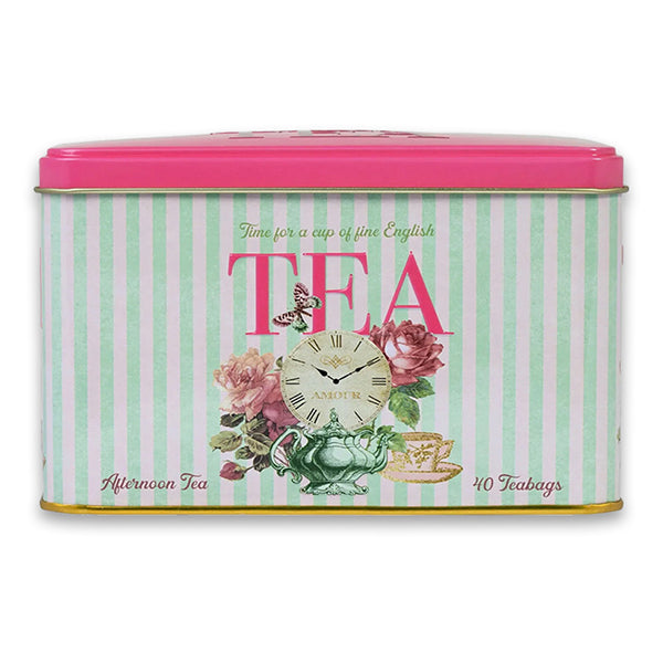 80g/40 Teabags English Breakfast Time For Tea Floral Vintage Pink