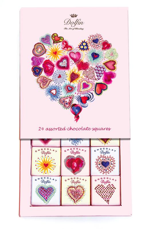108g/24 Heart Gift Squares Asstd