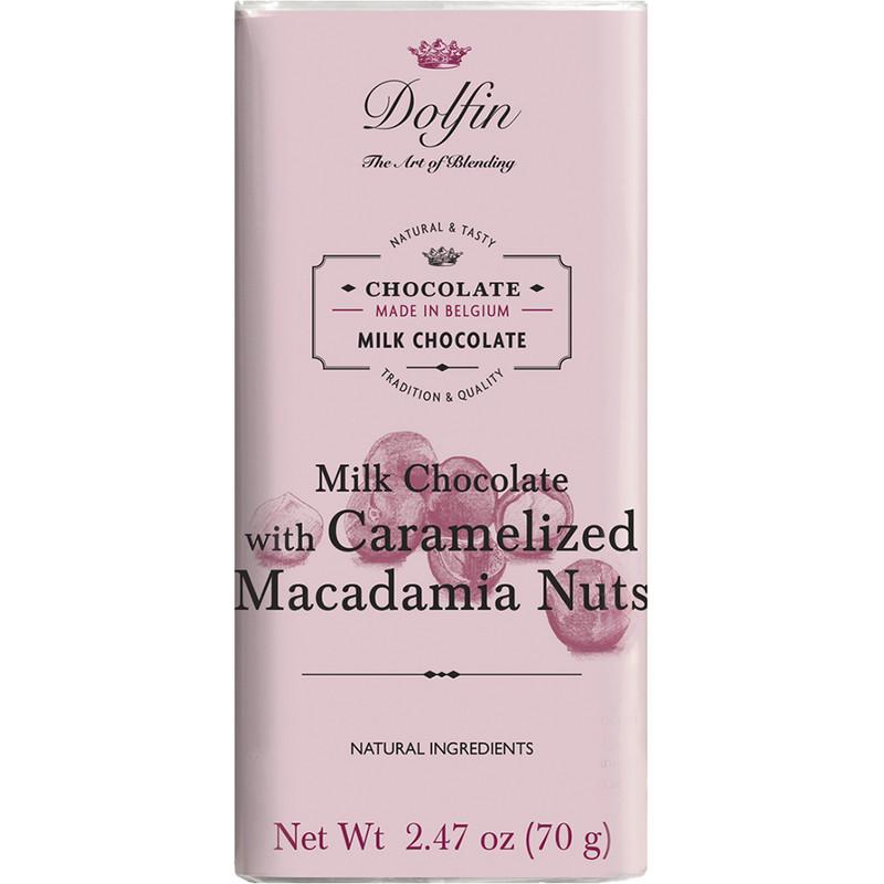 70g Bar Caramelized Macadamia Nuts 37% Mk