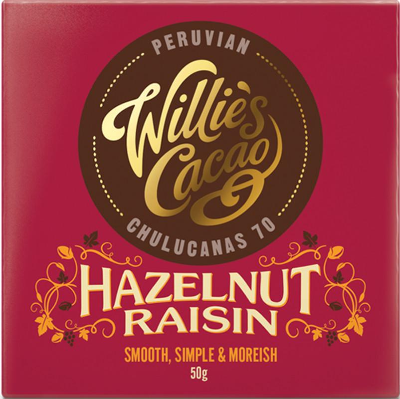 50g Bar Peruvian Hazelnut & Raisin 70%